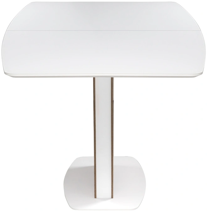 Обеденный раздвижной стол Оливер, 160(200)х90х75, стекло, белый / лиственница горная