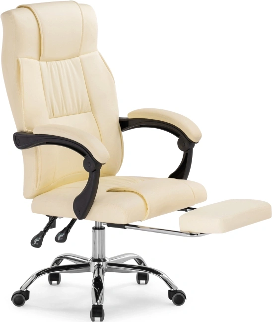 Офисное кресло Born, с подставкой для ног, кремовый