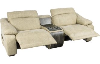 Диван прямой Флора, электрореклайнер, двухместный, Замша 7615-1, Венге