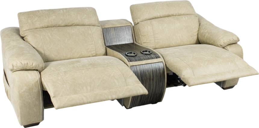 Диван прямой Флора, электрореклайнер, двухместный, Замша 7615-1, Венге