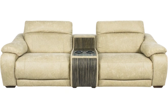 Диван прямой Флора, электрореклайнер, двухместный, Замша 7615-1, Венге