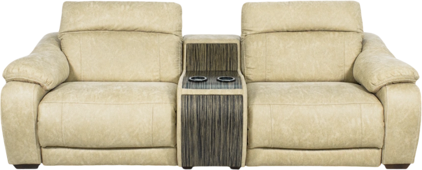 Диван прямой Флора, электрореклайнер, двухместный, Замша 7615-1, Венге