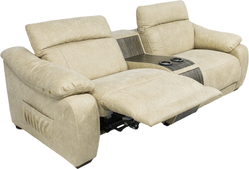 Диван прямой Флора, электрореклайнер, двухместный, Замша 7615-1, Венге