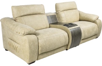 Диван прямой Флора, электрореклайнер, двухместный, Замша 7615-1, Венге