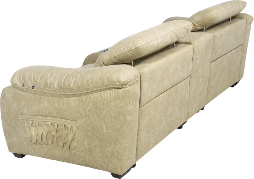 Диван прямой Флора, электрореклайнер, двухместный, Замша 7615-1, Венге