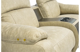 Диван прямой Флора, электрореклайнер, двухместный, Замша 7615-1, Венге