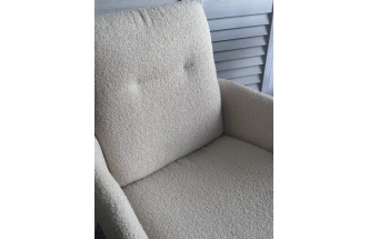 Стул Darem, мягкий, белый букле Davis now or never -03, черный каркас