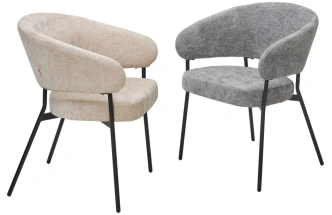 Стул Sage, мягкий, 3018-17 серый, шенилл, черный каркас