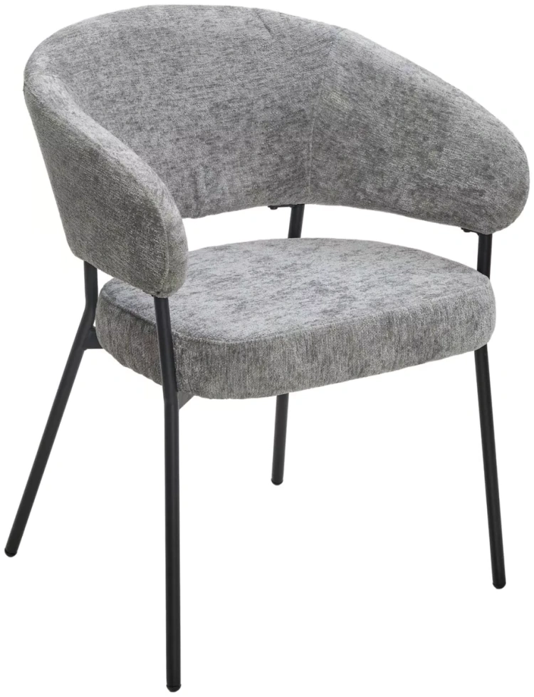 Стул Sage, мягкий, 3018-17 серый, шенилл,  черный каркас