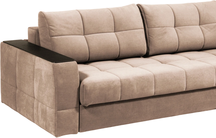 Диван прямой Сиэтл, ткань Lamb caramel, декор Структурный Кофе