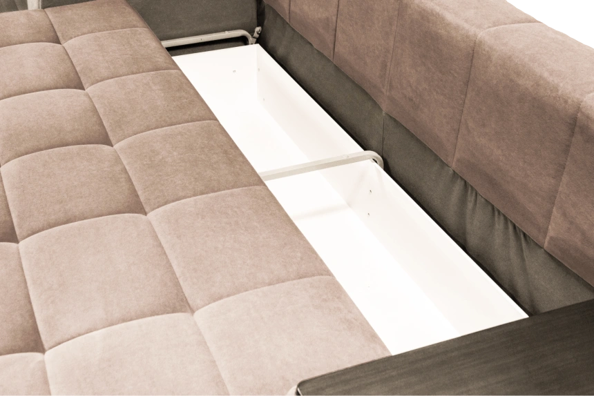 Диван прямой Сиэтл, ткань Lamb caramel, декор Структурный Кофе