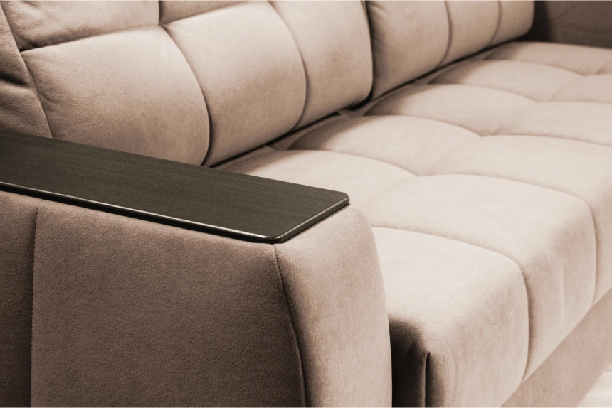 Диван прямой Сиэтл, ткань Lamb caramel, декор Структурный Кофе