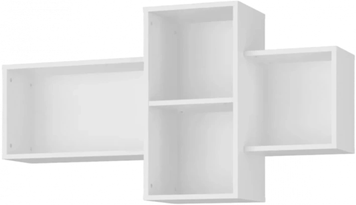 Полка навесная Модерн, четырехсекционная, Бело-серый