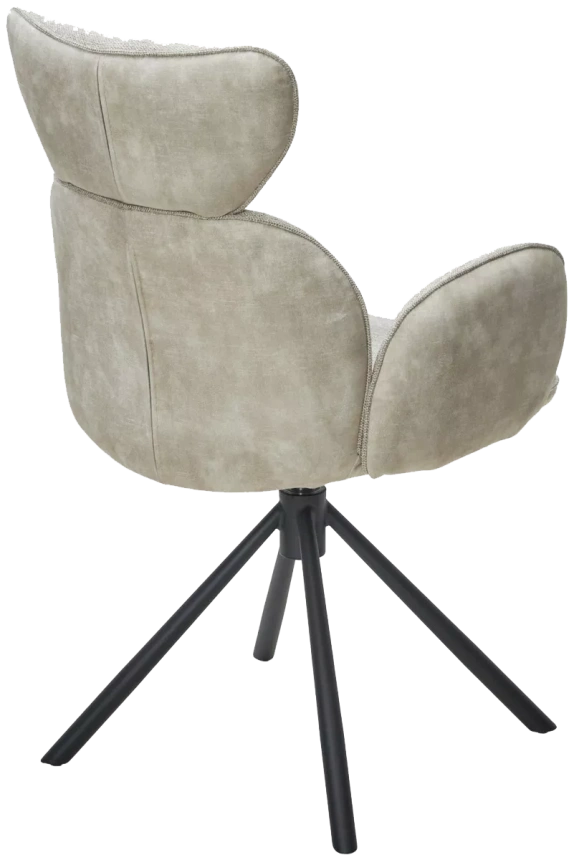 Стул Vardy, мягкий, поворотный, Brego-31 бежевый ткань, 7525-01 бежевый велюр, черный каркас