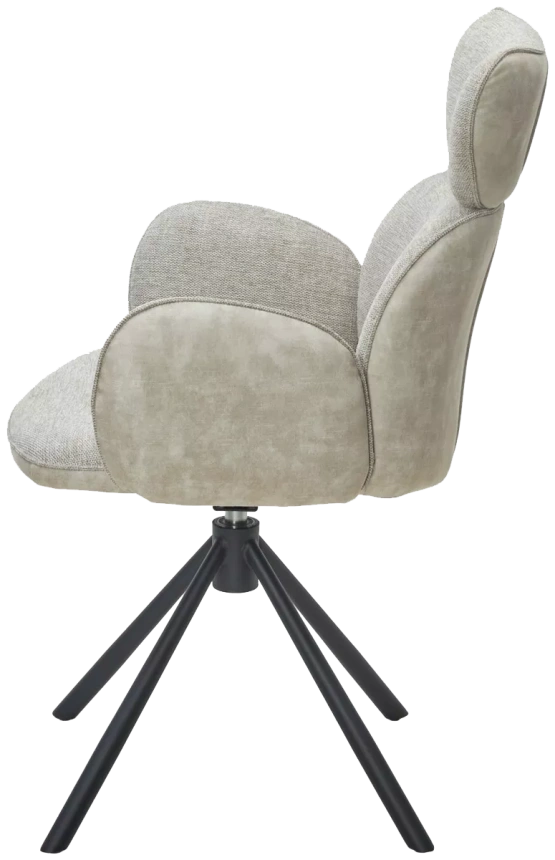 Стул Vardy, мягкий, поворотный, Brego-31 бежевый ткань, 7525-01 бежевый велюр, черный каркас
