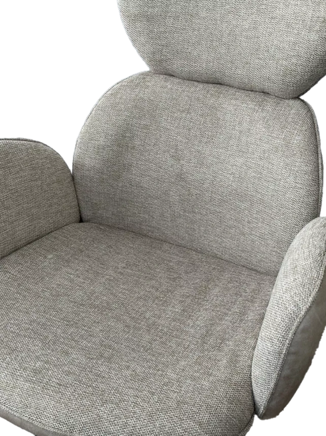 Стул Vardy, мягкий, поворотный, Brego-31 бежевый ткань, 7525-01 бежевый велюр, черный каркас