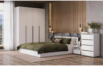 Шкаф четырехстворчатый Даиго, распашной, белый текстурный