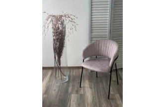 Стул ГЕММА, мягкий, Rain 10 lavanda, велюр, черный каркас