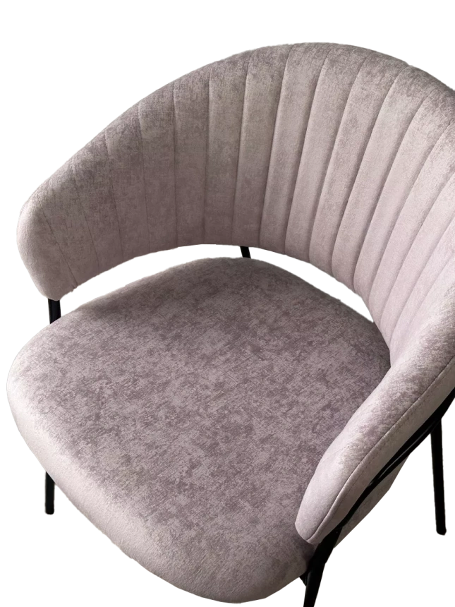 Стул ГЕММА, мягкий, Rain 10 lavanda, велюр, черный каркас 