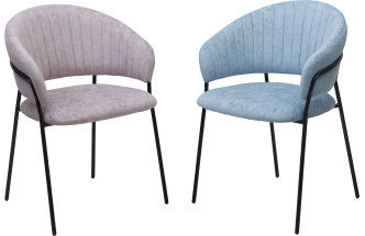 Стул ГЕММА, мягкий, Rain 10 lavanda, велюр, черный каркас