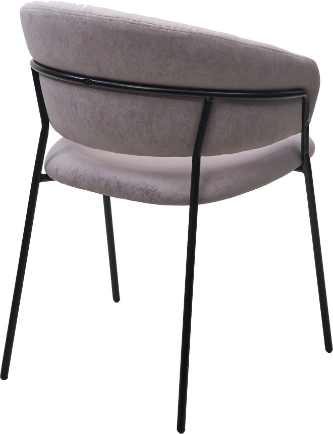 Стул ГЕММА, мягкий, Rain 10 lavanda, велюр, черный каркас 