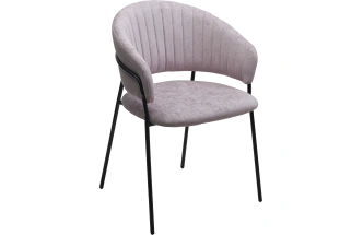 Стул ГЕММА, мягкий, Rain 10 lavanda, велюр, черный каркас