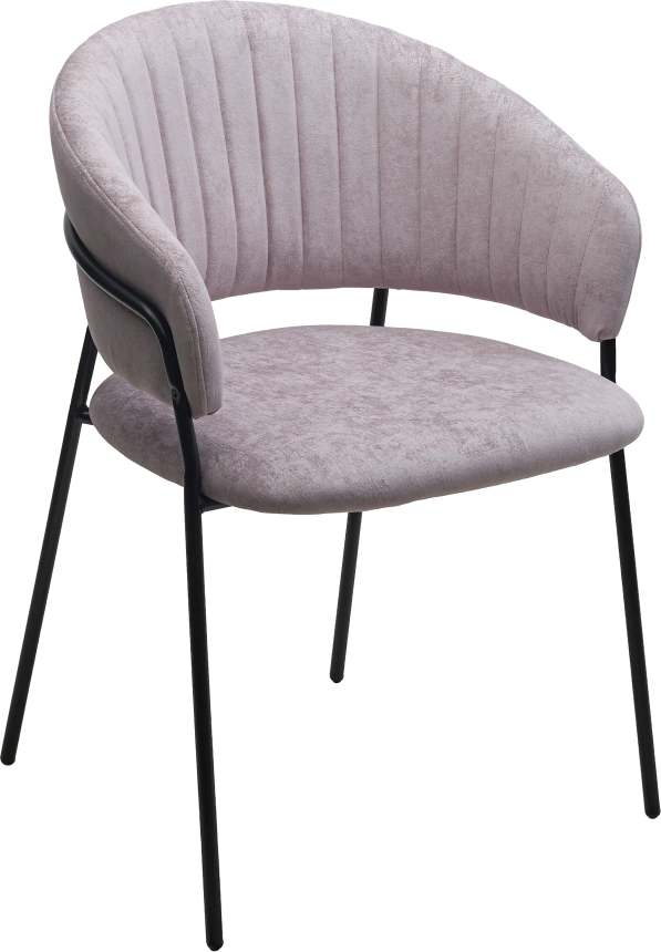 Стул ГЕММА, мягкий, Rain 10 lavanda, велюр, черный каркас 
