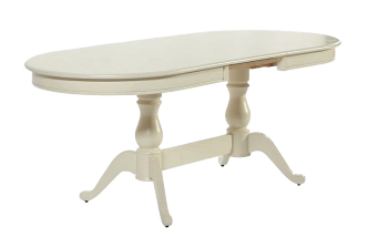 Кухонный стол Фабрицио-2, овал 120, слоновая кость, каркас слоновая кость