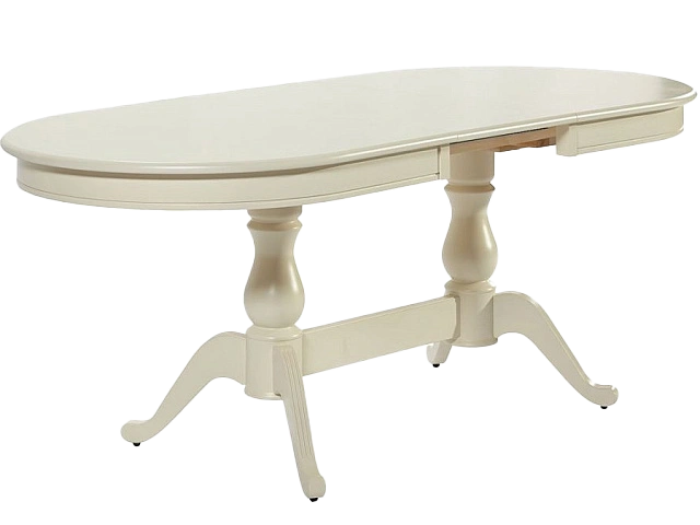 Кухонный стол Фабрицио-2, овал 120, слоновая кость, каркас слоновая кость