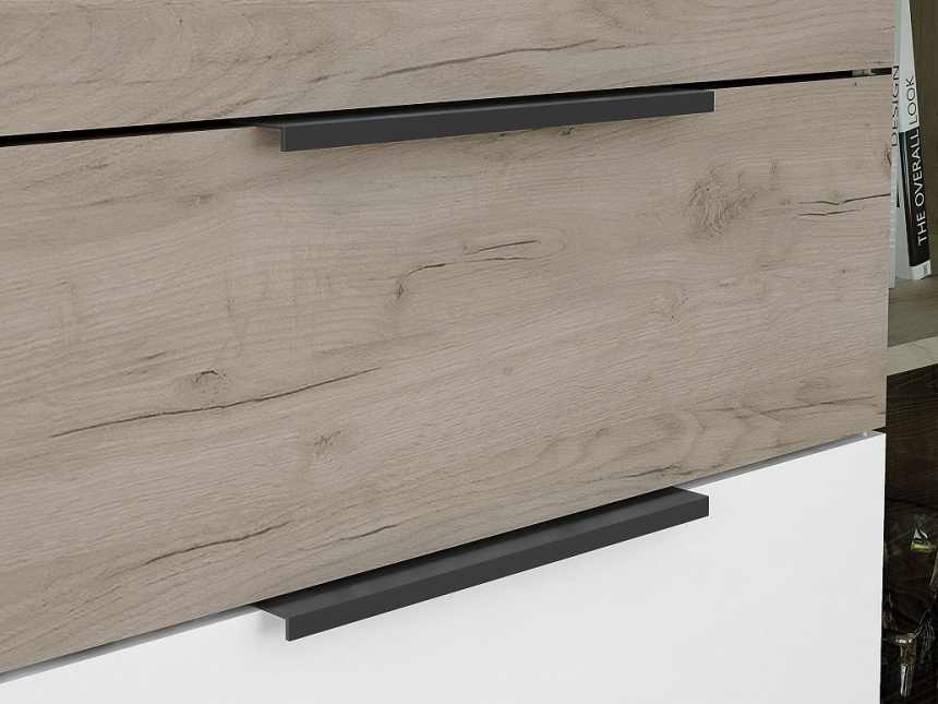 Модульная гостиная Альянс 1, дуб крафт / белый глянец