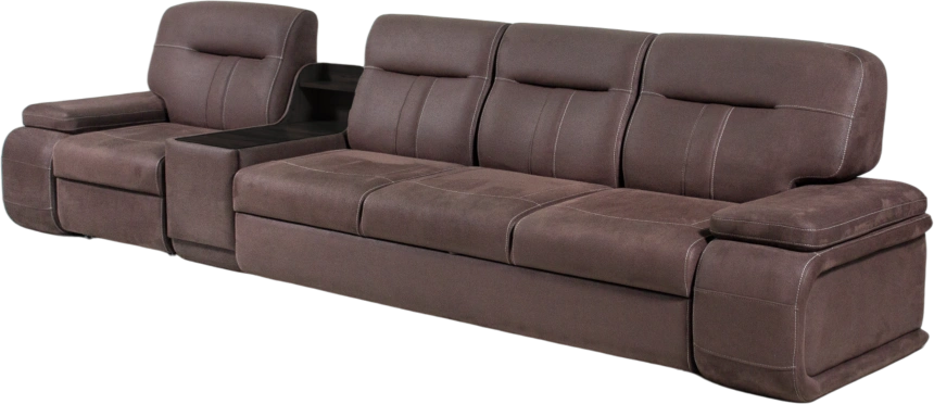 Диван модульный Арт-18, ткань Софа 18, нить контрастная, декор Венге Аруба, бар слева 