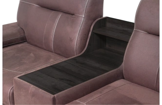 Диван модульный Арт-18, ткань Софа 18, нить контрастная, декор Венге Аруба, бар слева 