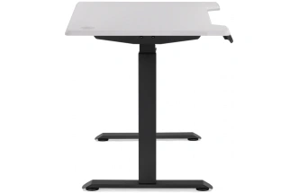 Стол компьютерный Маркос, 120, с механизмом подъема, белая шагрень / черный