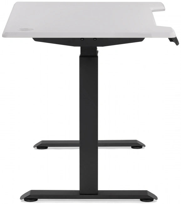 Стол компьютерный Маркос, 120, с механизмом подъема, белая шагрень / черный