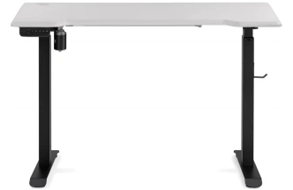 Стол компьютерный Маркос, 120, с механизмом подъема, белая шагрень / черный