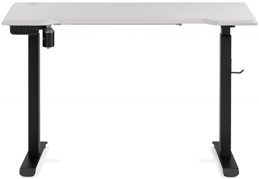 Стол компьютерный Маркос, 120, с механизмом подъема, белая шагрень / черный