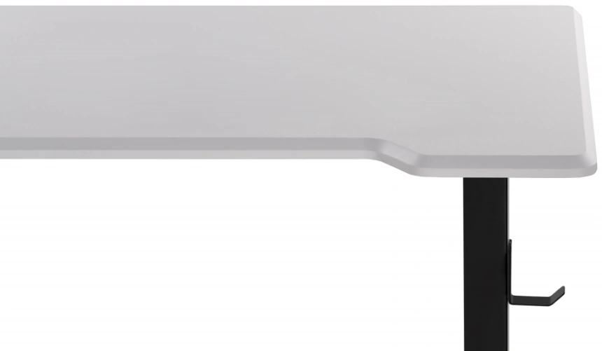 Стол компьютерный Маркос, 120, с механизмом подъема, белая шагрень / черный