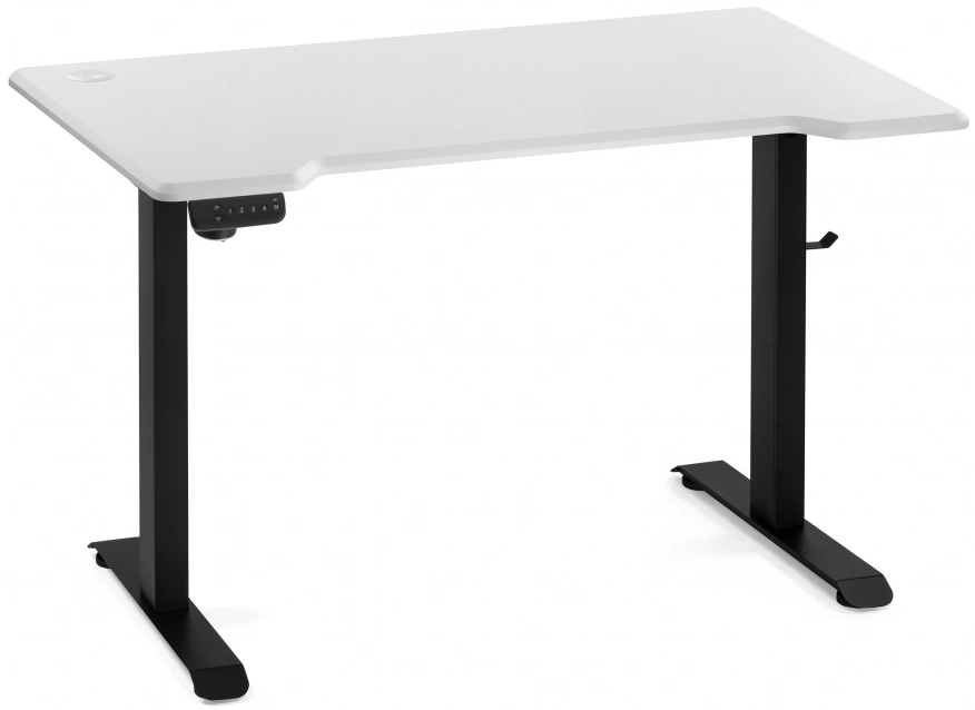 Стол компьютерный Маркос, 120, с механизмом подъема, белая шагрень / черный