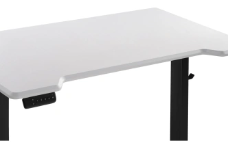Стол компьютерный Маркос, 120, с механизмом подъема, белая шагрень / черный