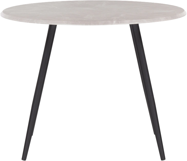Кухонный стол Абилин 100x76, МДФ, мрамор светло-серый, каркас черный матовый