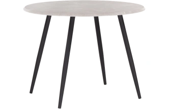 Кухонный стол Абилин 100x76, МДФ, мрамор светло-серый, каркас черный матовый