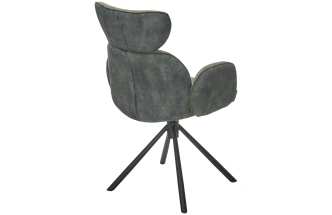 Стул Vardy, мягкий, поворотный, Brego-77 зеленый ткань, 7525-156 зеленый велюр, черный каркас 