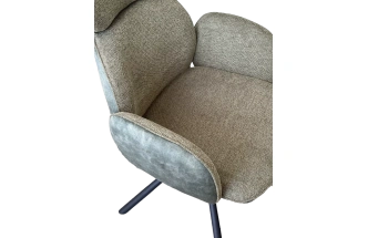 Стул Vardy, мягкий, поворотный, Brego-77 зеленый ткань, 7525-156 зеленый велюр, черный каркас 