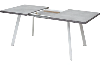 Кухонный стол раздвижной Brick M 140, Бетон Портленд, Белый