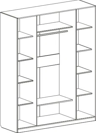Шкаф четырехдверный Николь, для одежды, ясень жемчужный / ваниль
