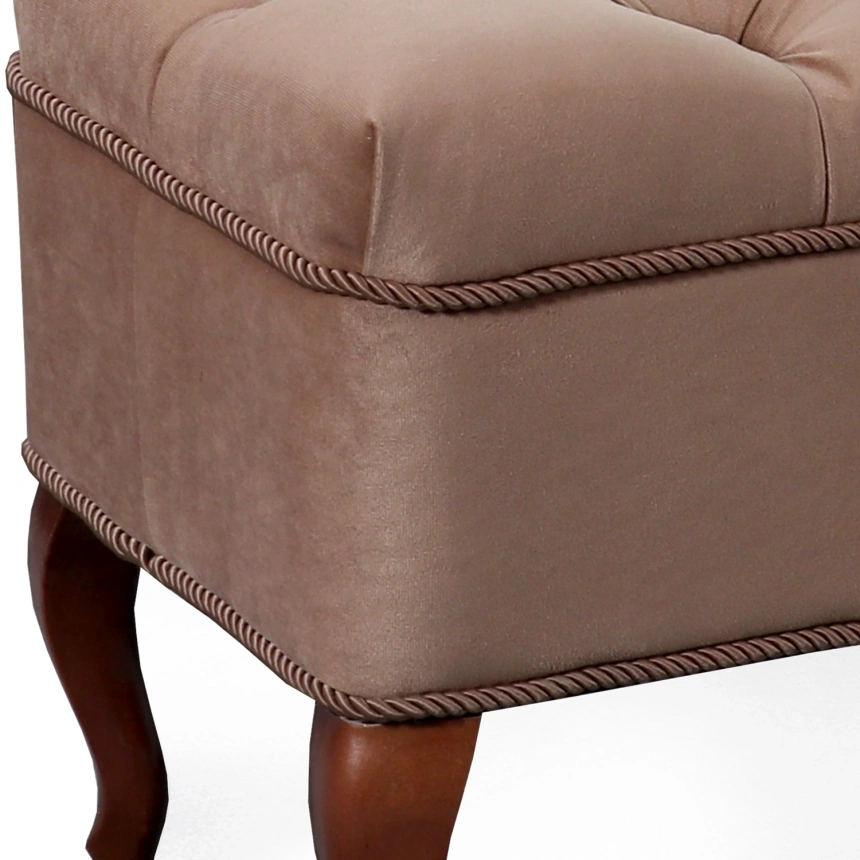 Банкетка №15, классическая, мягкая, мора темно-коричневый