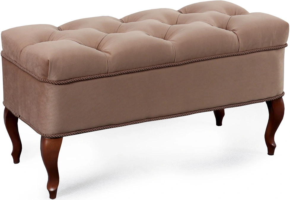 Банкетка №15, классическая, мягкая, мора темно-коричневый