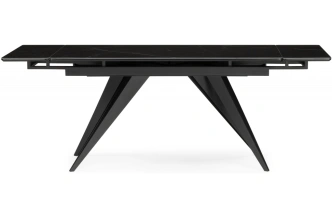 Обеденный раздвижной стол Дарвин, 140(200)х80, керамика, черный мрамор / черный