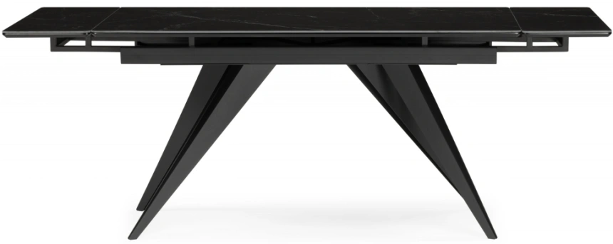 Обеденный раздвижной стол Дарвин, 140(200)х80, керамика, черный мрамор / черный