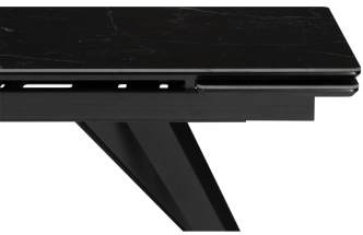 Обеденный раздвижной стол Дарвин, 140(200)х80, керамика, черный мрамор / черный